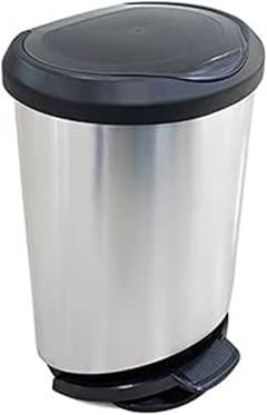 LIXEIRA 20L PT C/PEDAL INOX   ARQPLAST