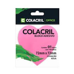 BLOCO ADESIVO 72X72 100F ROSA COLACRIL