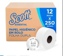 PAPEL HIGIENICO 250M F.DUPLA SCOTT C/12